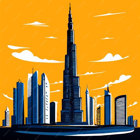 Premium Vector Burj Khalifa Vector Illustration Doodle