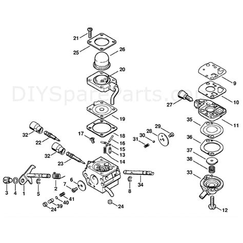 Stihl FS 90 Brushcutter FS90 R Parts Diagram Carburetor C1Q S110