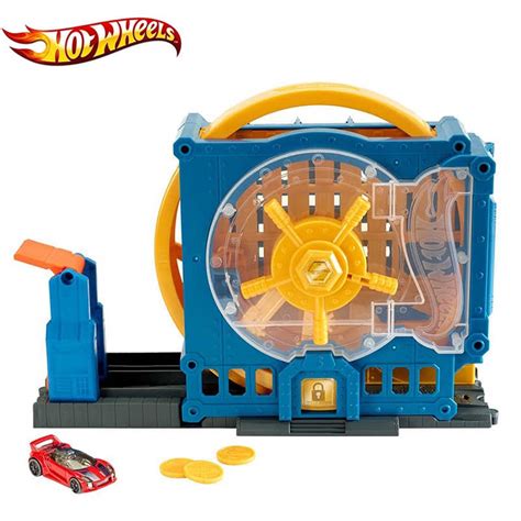Hot Wheels Super Bank Blast Out Set Of Tracks Hotwheels Overflow The Bank Play Support Car