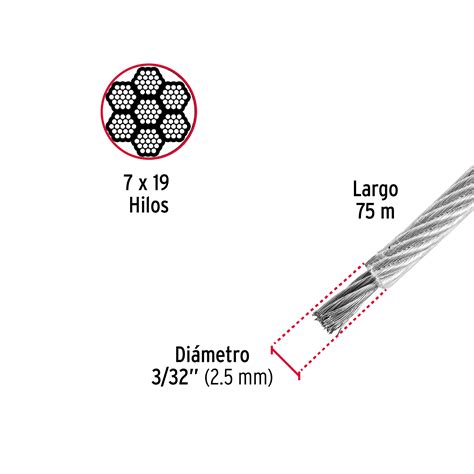 Cab Fx Truper Fiero Metro Cable Flexible Acero X