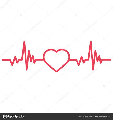 Heartbeat Line Heart Cardio Stock Vector Image By Juzticecreative