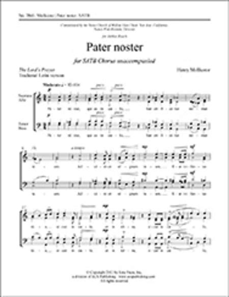 Pater Noster By Henry Mollicone 4 Part Sheet Music Sheet Music Plus