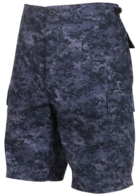 Rothco Mens Black Midnight Blue Digital Camo Bdu Cargo Uniform Shorts