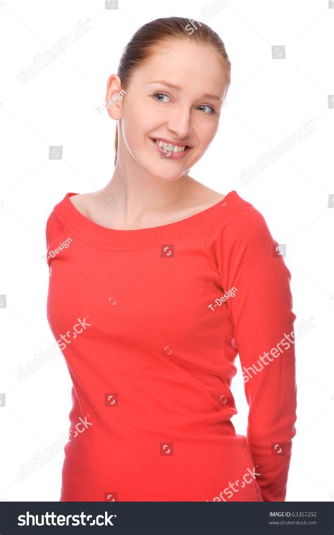 Full Isolated Portrait Beautiful Happy Woman Stock Photo Edit Now