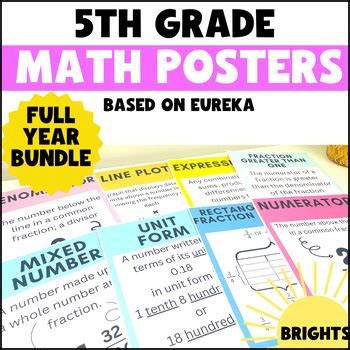 5th Grade Posters Bundle - BRIGHTS - FULL YEAR | TPT