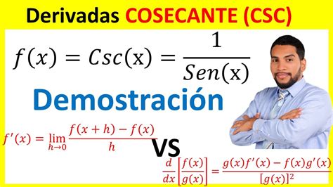 PASO A PASO Derivada De COSECANTE POR DEFINICION Y REGLA DEL COCIENTE