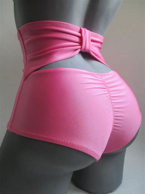 High Waist Sexy Bikini Bottom Cheeky Brazilian Bow Back Etsy