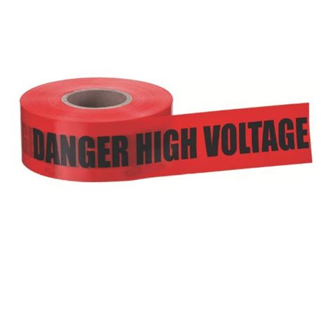 Ideal 3 X 1000 Barricade Tape Danger High Voltage Keep Out Red