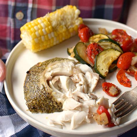 Roasted Bass and Summer Vegetables - Simple Seasonal