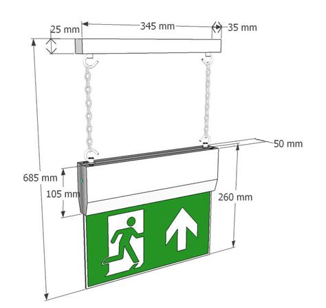 Chain Suspended LED Exit Sign - Emergency Lighting