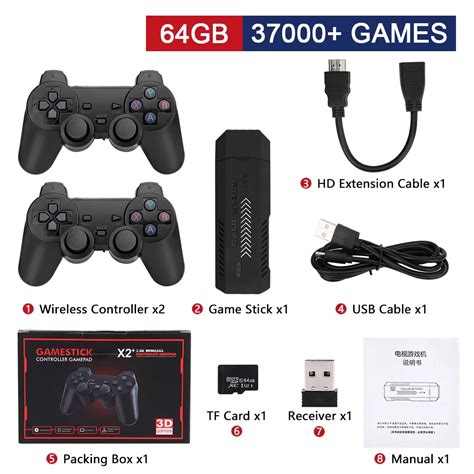 Ylw X2 Game Stick Gd10 Plus Mini Game Player X2 Hot 4k Retro Hd Console ...