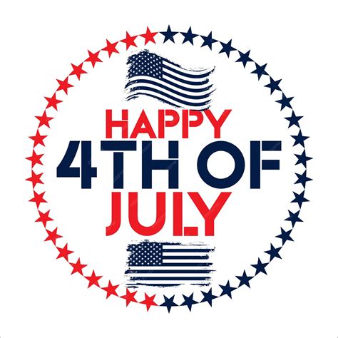 Premium Vector Happy 4th Of July Handwritten Text And Stars Vector