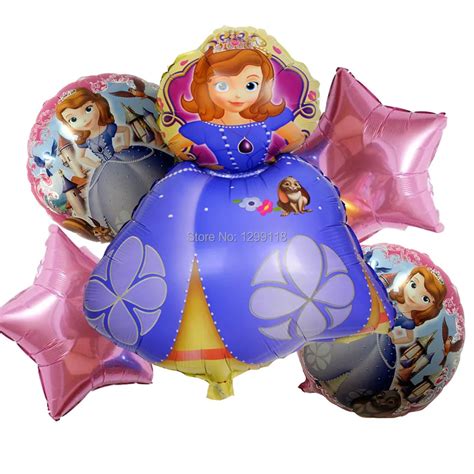 5pcs/lot Princess Sofia Foil Balloons Birthday Party Decoration ...