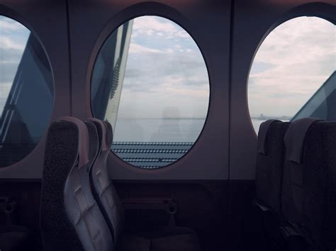 Premium Photo Empty Seats In Airplane During Sunset