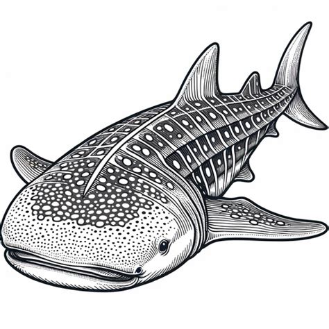 Realistic Whale Shark Coloring Page 4 Free Printable Pages