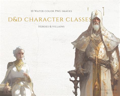 Dandd Character Classes Watercolor Digital Art Png Rpg Characters Fantasy Digital Download Etsy