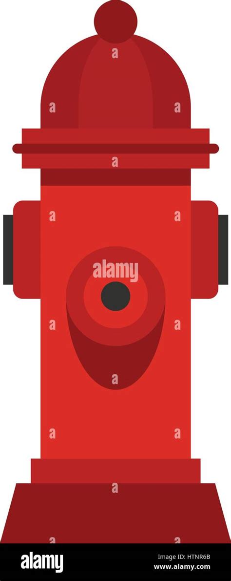 Red Fire Hydrant Icon Flat Style Stock Vector Image And Art Alamy