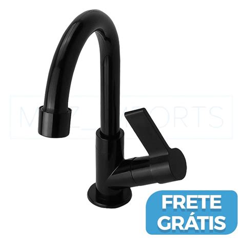 Torneira Banheiro Lavatorio Lavabo Abs 1 4 Volta PRETA Black COD555