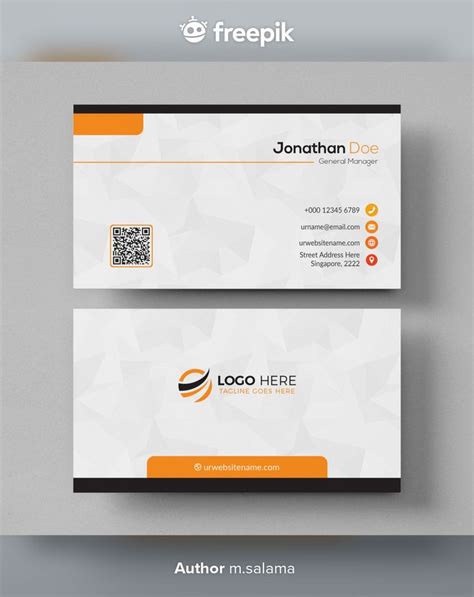 Premium Psd White And Orange Business Card Mockup Business Card