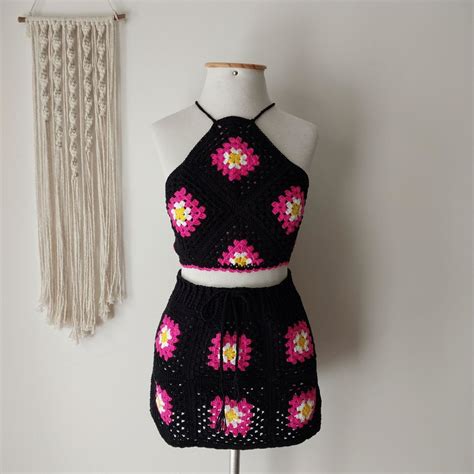 Conjunto Cropped E Saia Croche - Conjunto Cropped e Saia de Crochê | Elo7 Produtos Especiais