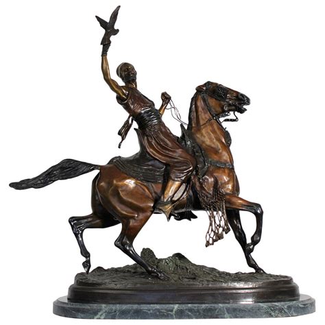 Pierre Jules Mene "Falconer" Bronze Sculpture For Sale at 1stdibs