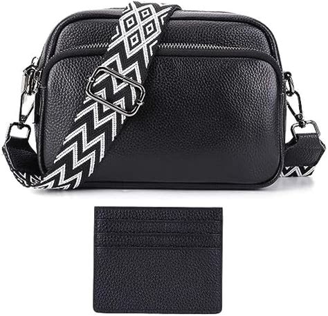 Hicarry Crossbody Bag Damen Breiter Gurt Echtes Leder Kleine