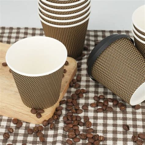 Oz SQUAT Disposable Hot Coffee Ripple Wall Paper Cup Manufacturer