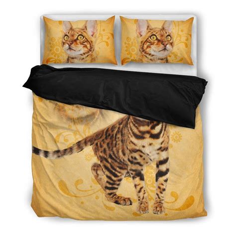 Bengal Cat Themed Duvet Cover Bedding Set Metal Pigeon