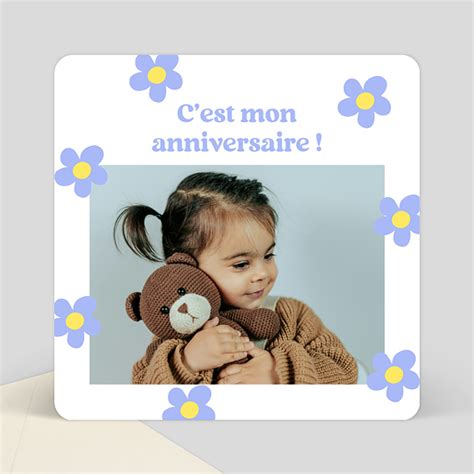 Invitation Anniversaire Enfant Flower Party Popcarte