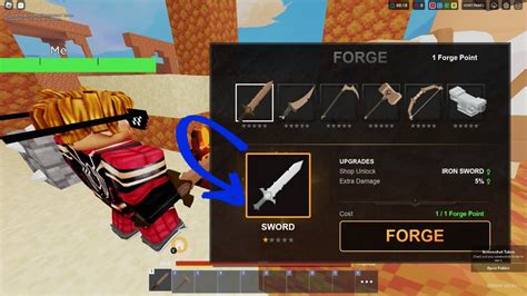 Trying Out The New Sword In The Forge In Roblox Bedwars Youtube