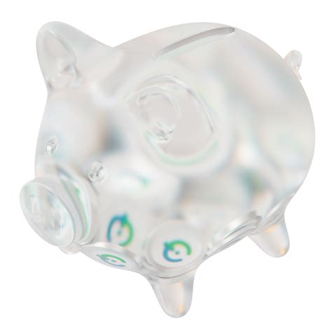 Free Toko Token Tko Clear Glass Piggy Bank With Decreasing Piles Of