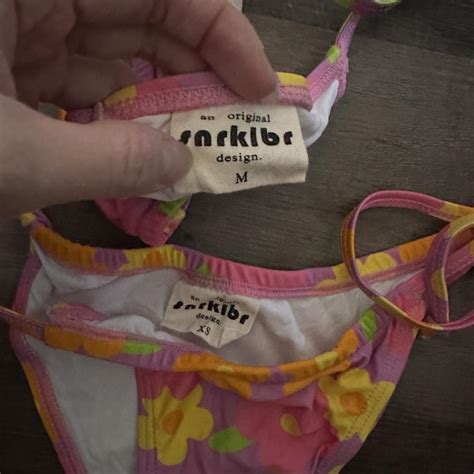 Snrklbr Vice Bikini Top Bottom Set Glitter Depop