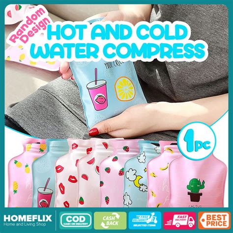 Homeflix Pc Random Design Classic Rubber Mini Hot Water Bottle Pocket Hot Water Bag For Pain