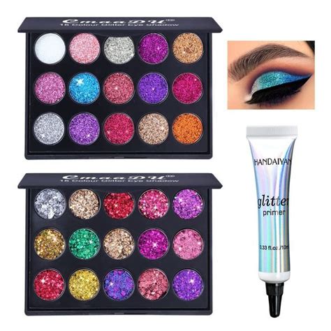 Yeweian Glitter Eyeshadow Palette, 30 Colors High Pigmented Eye Glitter ...