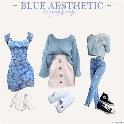 blue aesthetic lookbook | Blue outfit, Cute skirt outfits, Themed outfits