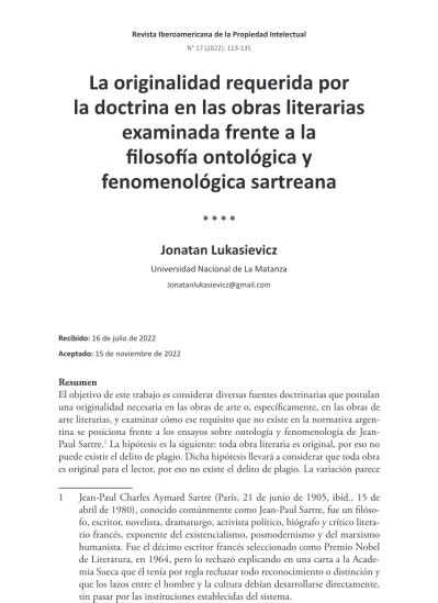 Vista De La Originalidad Requerida Por La Doctrina En Las Obras