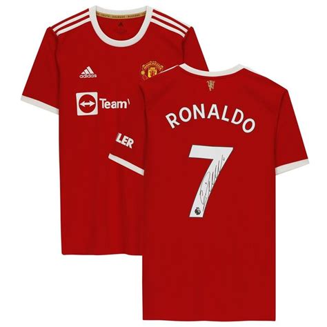 Cristiano Ronaldo Manchester United Autographed Red adidas 2021 Jersey ...