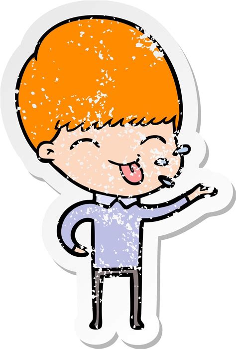 Distressed Sticker Of A Cartoon Rude Man Vector Art At Vecteezy