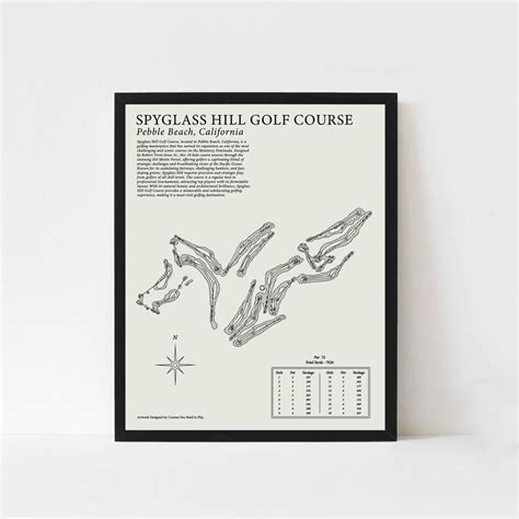 Spyglass Hill Golf Course Print Spyglass Hill Map Golf Course Print