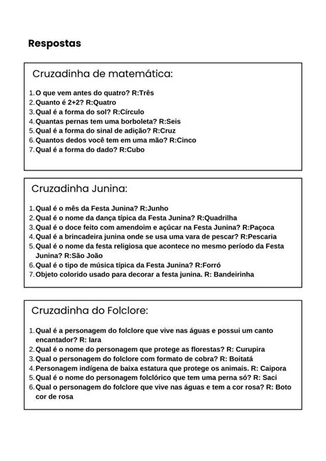 Cruzadinha Para Imprimir Respostas Modelos Prontos Em PDF