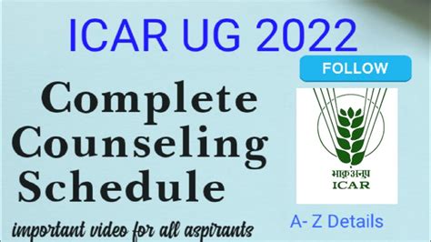 Icar Ug Counseling Schedule Complete Details Icar Youtube