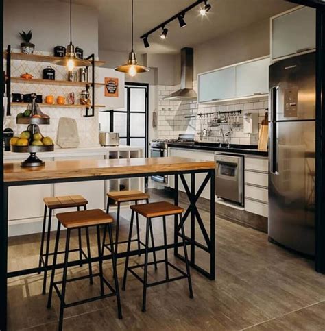 Cozinha Estilo Industrial Simples - Cozinha Estilo Industrial: 80 Decorações Incríveis!