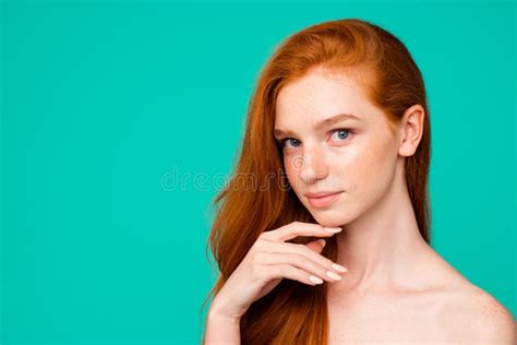 Profile Side Close Up Portrait Of Nice Cute Nude Sweet Tender Lo Stock Photo Image Of Head