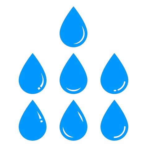 Vektor Wasser Blaue Tropfen Icon Set Illustration Premium Vektor