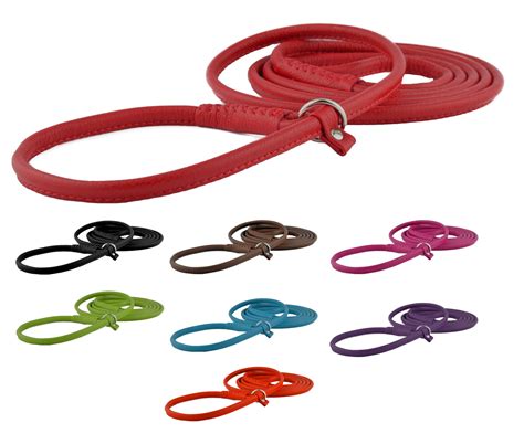 Rolled Leather Slip Lead Dog Leash Soft Leather Dog Show | Etsy