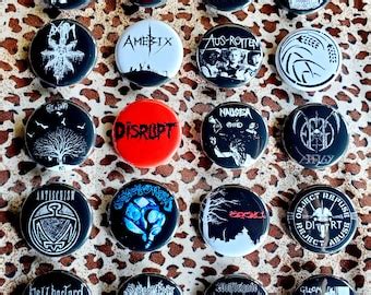 Hardcore Punk Rock Pinback Buttons Etsy
