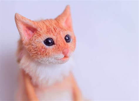 Cat Art Toy Miniature Accessory Bjd Doll Animals Clay Etsy