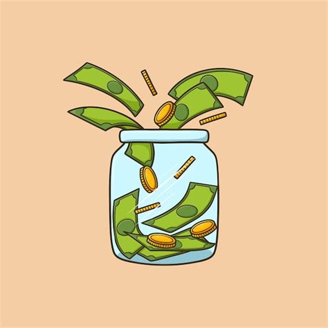 Premium Vector Saving Money In A Jar Vector Illustration