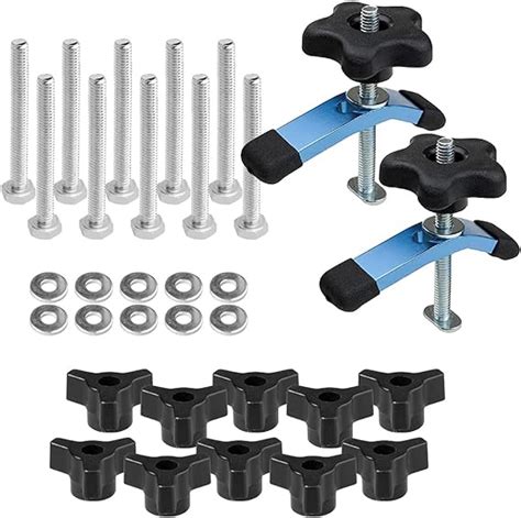 Powertec T Track Knobs X Hex Bolts Washers Set