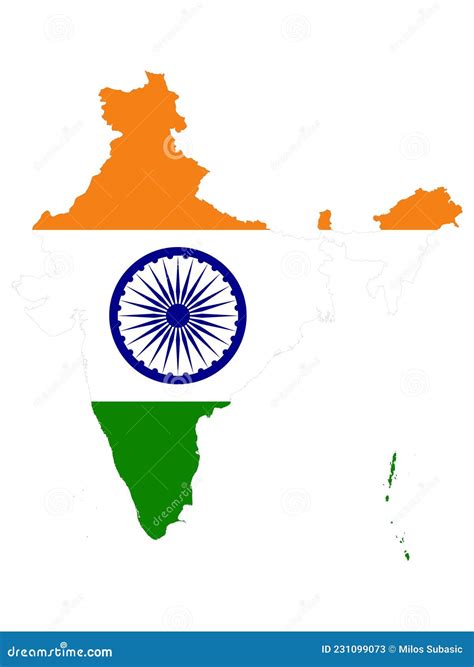 Map Of India With National Flag Stock Vector Illustration Of Japan